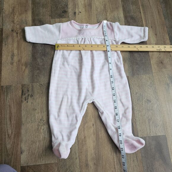 Vintage 1998 Gymboree Baby Girl Footed Sleeper Pink Striped Cotton Blend 3–6M - Picture 6 of 6